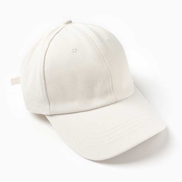 Кепка детская «Бейсболка», белая, однотонная, размер 52-54