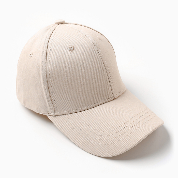 Кепка для девочки, однотонная, цвет молочный, размер 56-58